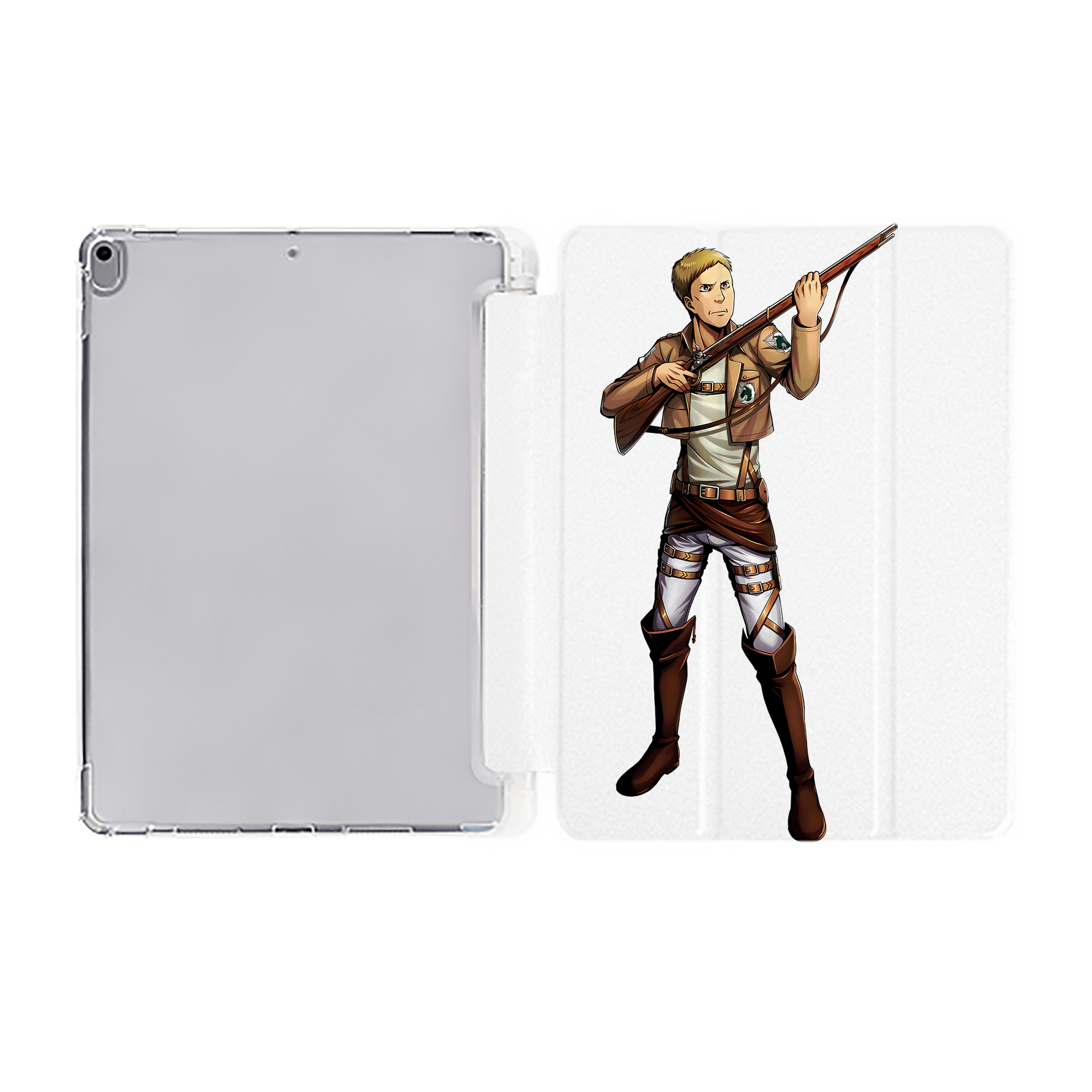（画像用） 進撃の巨人 Attack on Titan IPad ケース ペン収納付き 三つ折りスタンド PUレザー×シリコン 対応機種9.5/10.5/10.9インチ